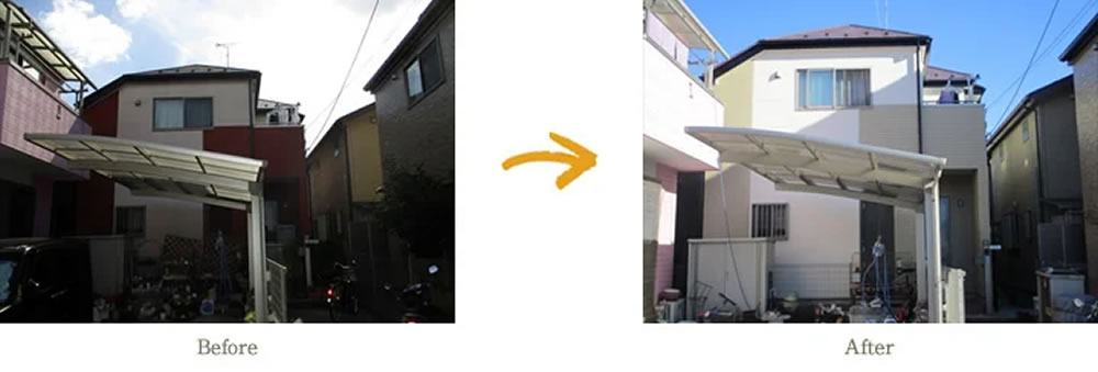 足立区住宅の外壁塗装ビフォーアフター